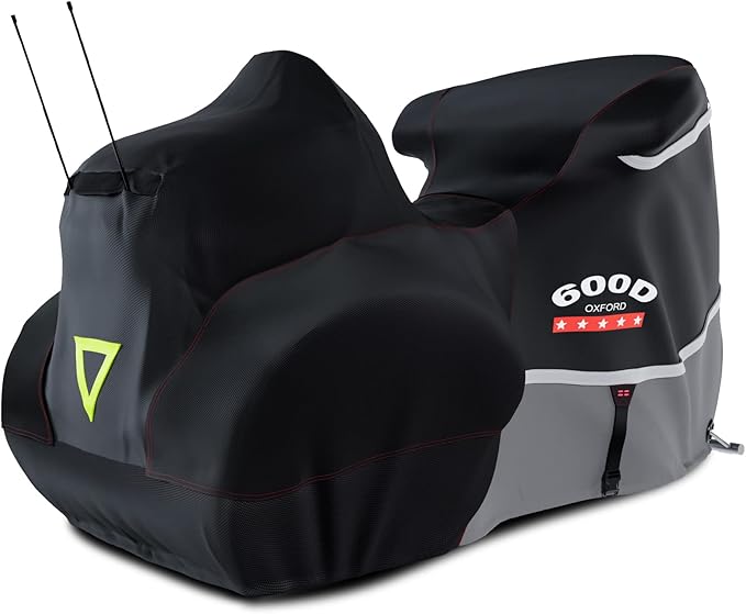 Rosefray Motorcycle Cover with Side+Top Box Heavy Duty 600D Waterproof by Rosefray