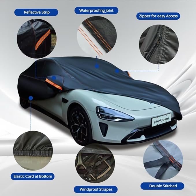 6 Layer Heavy Duty Car Cover Waterproof All Weather Protection - Image 3