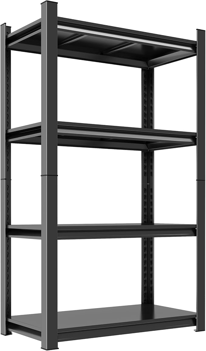 59"H Garage Shelving Heavy Duty Rack, 2400 LBS Large Capacity 4 Tier Adjustable by ErgoNova