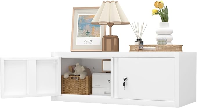GREATMEET Locking Cabinet, Garage Storage Cabinet, Metal Wall Mounted Storage by GREATMEET