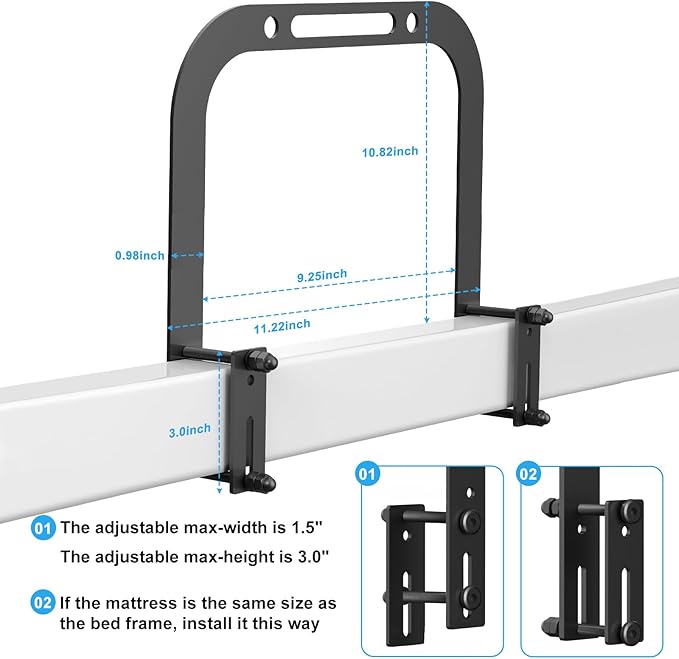 YUOROS Extra Tall Mattress Slide Stopper Holder Gripper Retainer Bar - Image 6