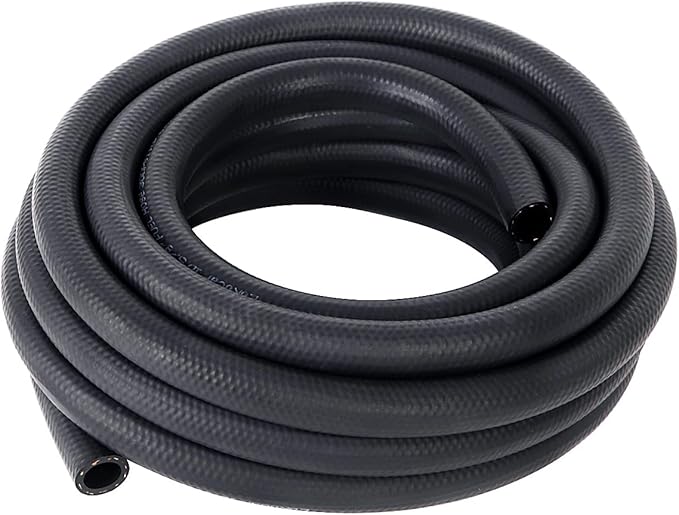 LokoCar Rubber Fuel Hose Line Push Lock 3/8" ID SAE 30R7 NBR 25ft 300PSI Black by GetToKnowEachOther