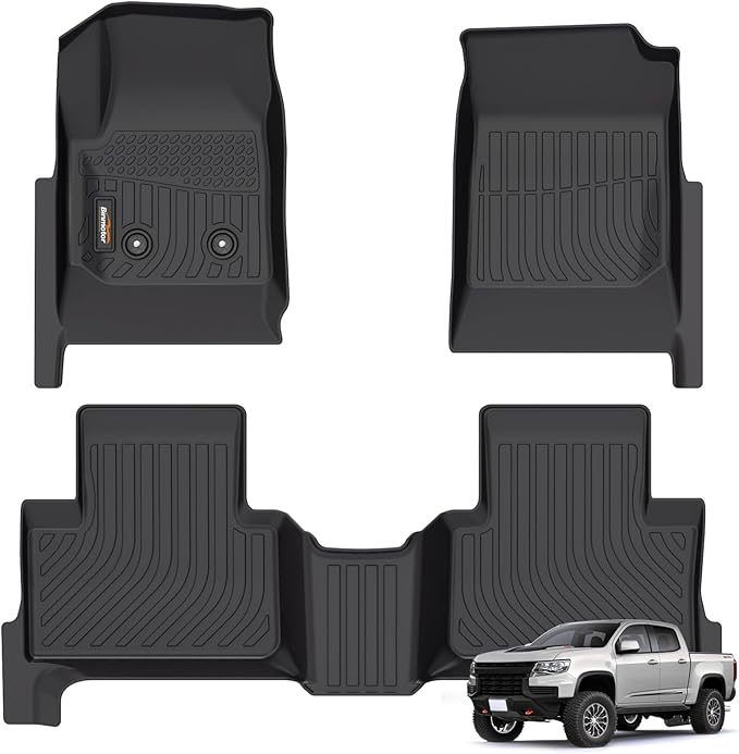 Binmotor-Floor Mats for 2015-2022 Chevy Colorado Crew Cab/GMC Canyon, TPE All by VisittheBinmotor