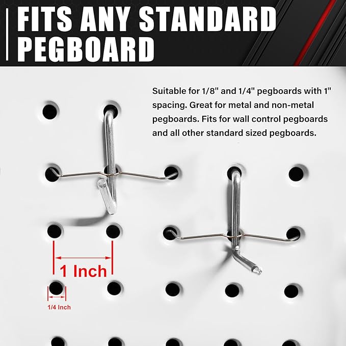 C&T 80 Piece Pegboard Hooks Assortment Kit, Pegboard Accessories Organizer Set - Image 4