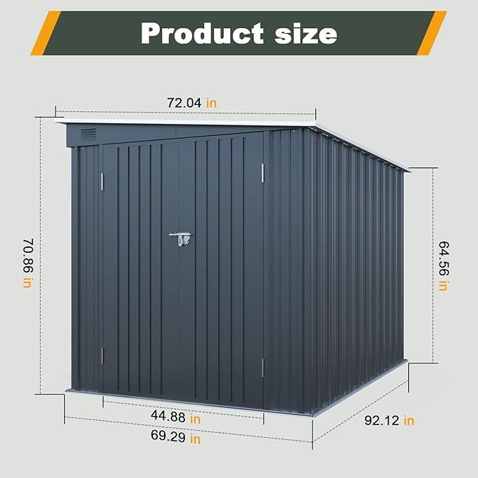 6x8FT Outdoor Storage Shed - Image 7