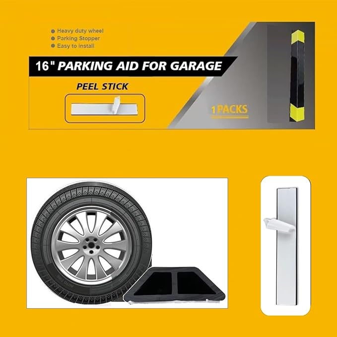 16" Heavy Duty Parking Aid for Garage, Car Parking Stopper for Garage 1 Pack - Image 4