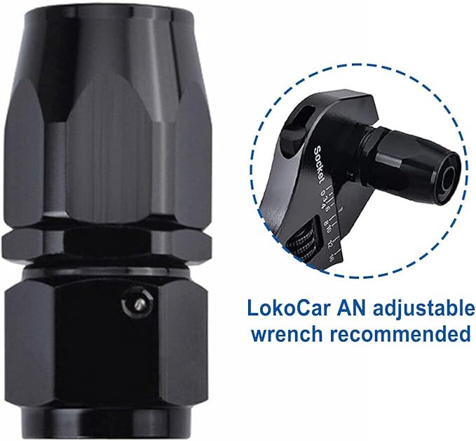 LokoCar 10AN Hose End Fitting 0° Straight Swivel - Image 5
