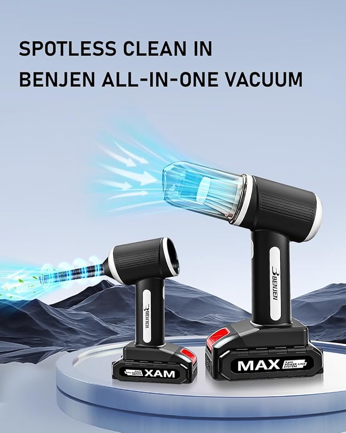 BENJEN Portable Vacuum Cleaner for Car, Cordless Handheld Car Vacuum 16000PA - Image 2