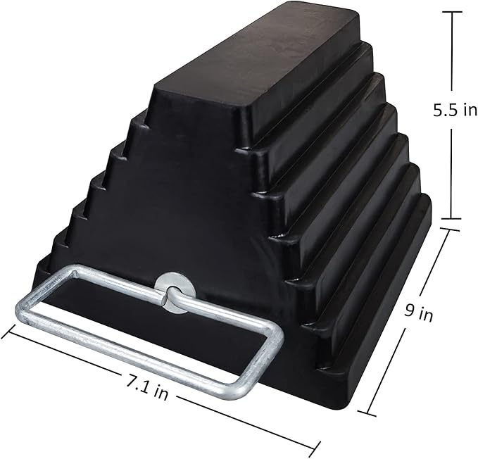 2 Packs Rubber Heavy Duty Wheel Chocks - Image 2
