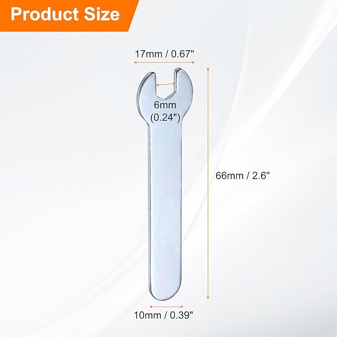 HARFINGTON 10pcs Small Wrench Open End Wrench 6x66x1.5mm Metric U-Shaped Single - Image 2