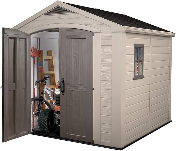 Keter Factor 8x8 Foot Large Resin Outdoor Shed - Image 10