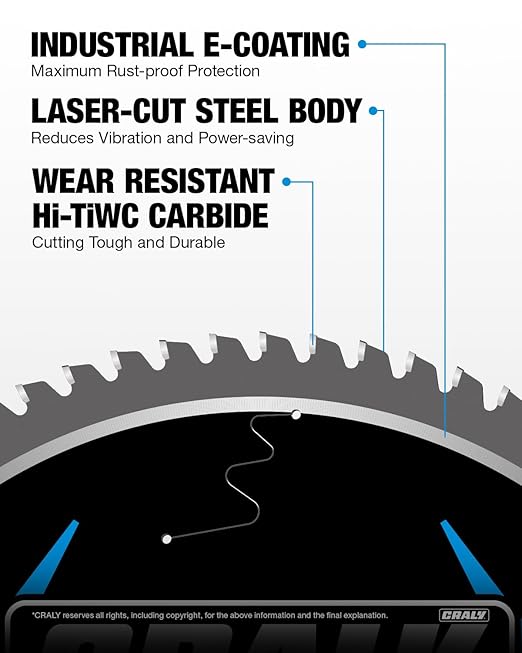 CRALY 14 Inch 72 Teeth Steel and Ferrous Metal Cutting Circular Saw Blade - Image 3