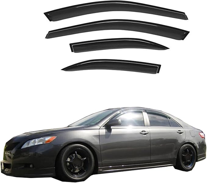 Wind Deflector Compatible with 2002-2006 Toyota Camry Smoke Sun/Rain Guard by GLDIFA
