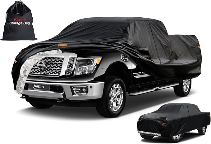 Kayme Truck Cover Custom Fit Nissan Titan XD Crew Cab Short Bed. Full Exterior by kayme