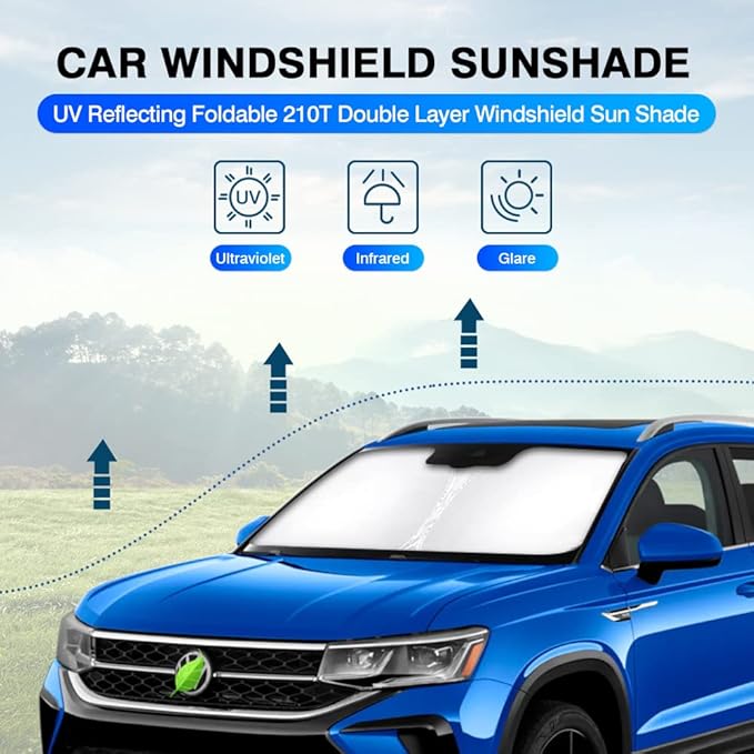 KUST Windshield Sun Shade for 2022-2025 2026 Volkswagen VW Taos Accessories - Image 2