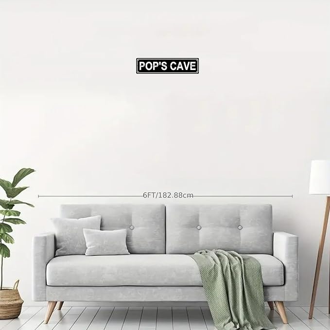 POP'S CAVE Space Metal Tin Street Sign Bar Cafe Garage Cave Home Room Wall - Image 3