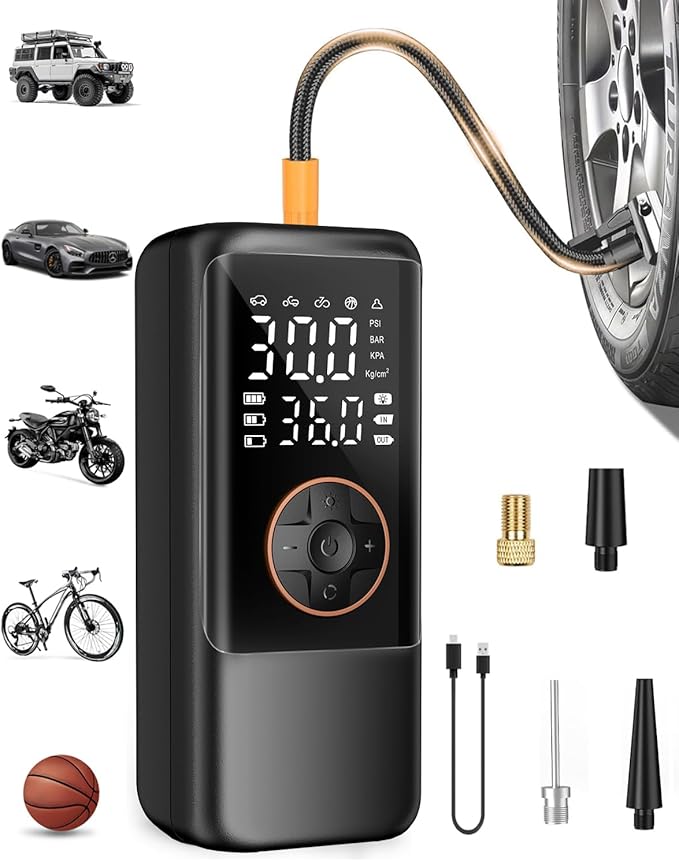 Tire Inflator Portable Air Compressor, 150PSI Air Compressor by MAKELIFT