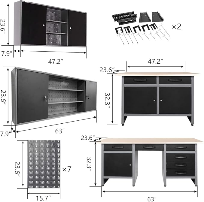 JZD Metal Storage Organization System, Hanging Closet, - Image 3