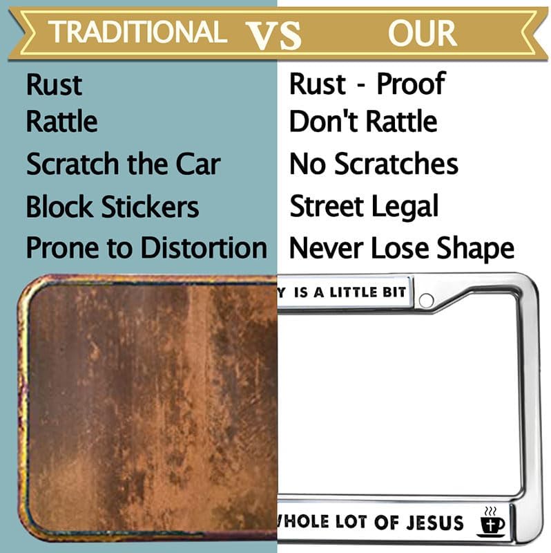 All I Need Today is a Whole lot of Jesus Stainless Steel Car Licence Plate Covers God Jesus Cross Personalized Gift Licence Plate Frame