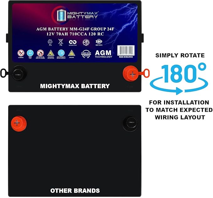 Mighty Max Battery MM-G24F Start and Stop Car BCI Group Size 24F 12V 70Ah - Image 7
