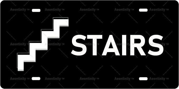 STAIRS Vintage Metal Tin Sign License Plate Bar Cafe Garage Cave Home Room Wall by Unknown