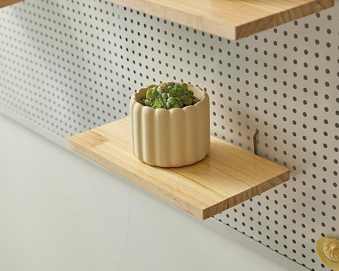 Shelves for PegBoard, Pine Wooden Pegboard Shelf Wall Organizer, Wooden Board - Image 5