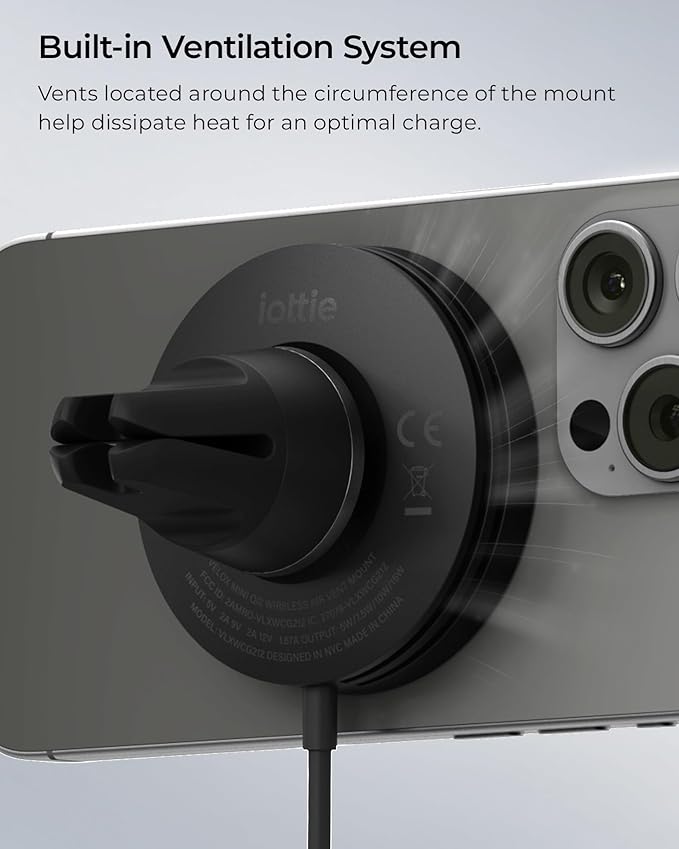 iOttie Velox Qi2 Mini Wireless Charging Car Mount - Image 6