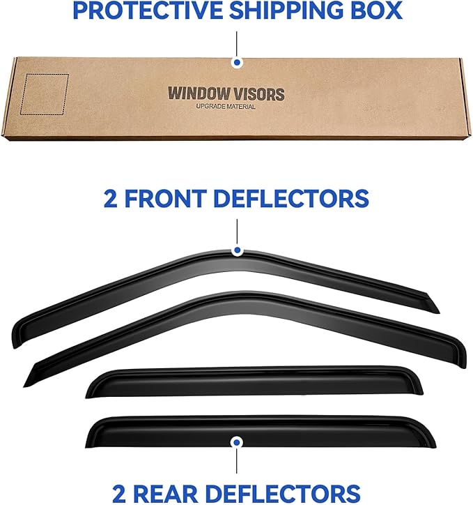 Window Visors Rain Guards for 1995-2000 Chevy Tahoe/GMC Yukon, Out-Channel - Image 5