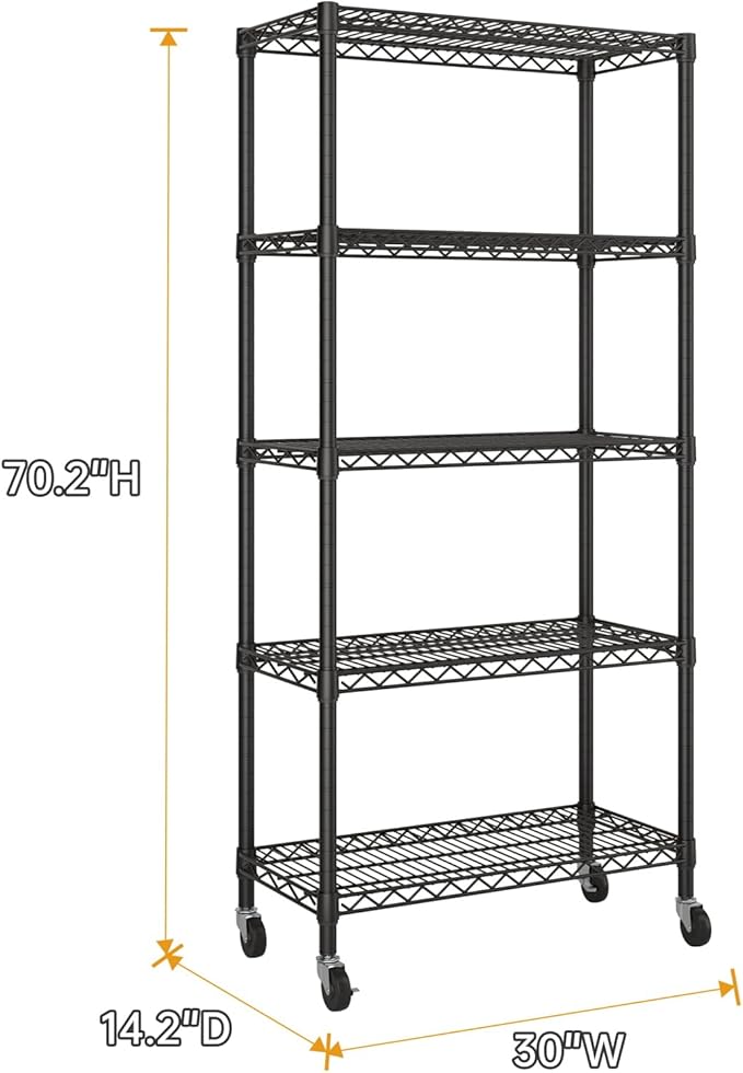 SINGAYE 5 Garage Heavy Duty Shelving Unit Kitchen Pantry Close Home Organizers - Image 3