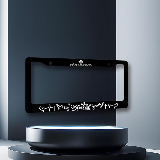 Blessed License Plate Frame Christian License Plate Stainless Steel Funny - Image 3