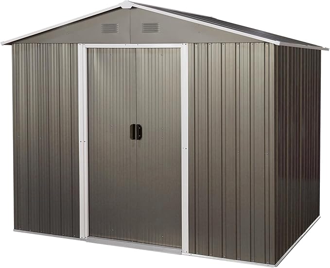 6x8 FT Outdoor Storage Shed, Metal Garden Shed - Image 9