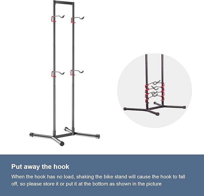 teraysun Indoor 4 Bike Storage Rack, Adjustable Arm Hook - Image 4