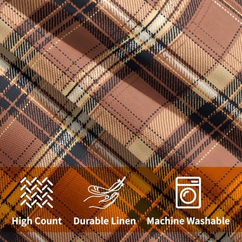 Christmas Plaid Pillow Covers 24x24 Set of 2 Burnt Orange Highly Absorbent - Image 6