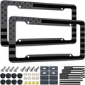 Black American Flag License Plate Frame- Front Rear Patriotic USA ‌Car Tag by NJNYLLC