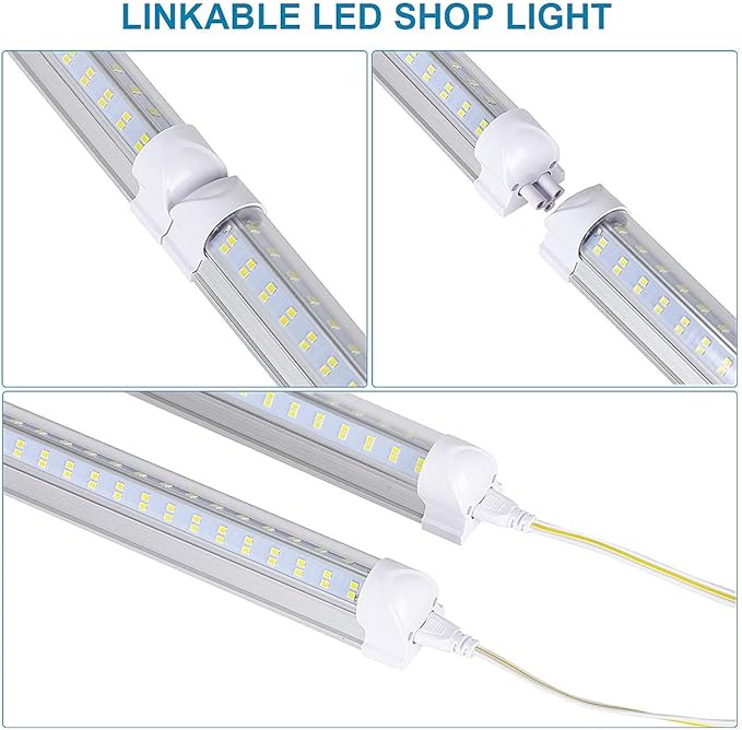 4FT LED Shop Light, 25 Pack, 60W 6000K 9500LM Clear White, Linkable Integrated - Image 5