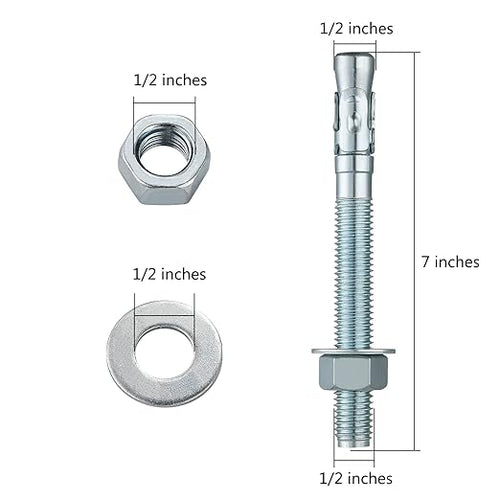 1/2x7" 10Pcs Inch Standard Fasteners - Image 2
