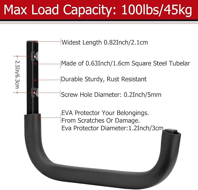 Large Garage Storage Hooks, 12.4 Inch Heavy Duty Garage Storage Organizer Wall - Image 3