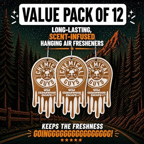 Chemical Guys, Hanging Air Fresheners, Wild Cedarwood Scent, 12 Pack, Cars - Image 6