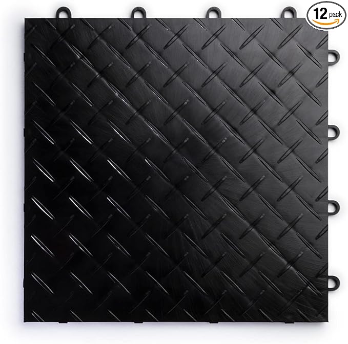 Big Floors RaceDeck Diamond Plate Design, Durable Interlocking Modular Garage by BigFloors