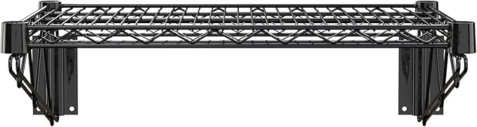 18" x 24" Black Epoxy Wire Wall Mount Shelf - Image 4