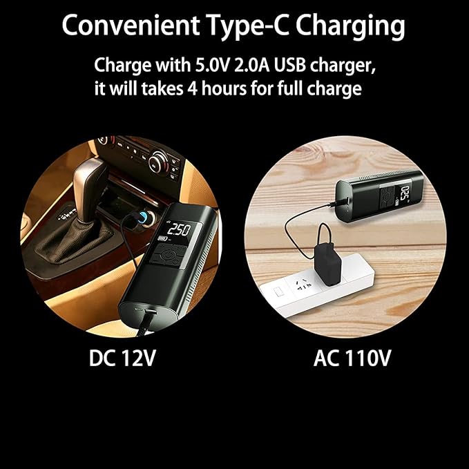Tire Inflator Portable Air Compressor: Cordless Air Pump - Image 4
