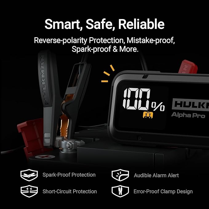Hulkman Alpha Pro Solid Black, 2000A 74Wh Car Jump Starter Portable, - Image 7