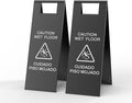 Stainless Steel Wet Floor Sign 2 Pack, 24 Inch Double-Sided Foldable Caution by CrazyAnt