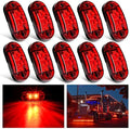 Nilight 2.5" Oval Side Marker Light 10PCS Red 2 Diode LED Surface Mounted