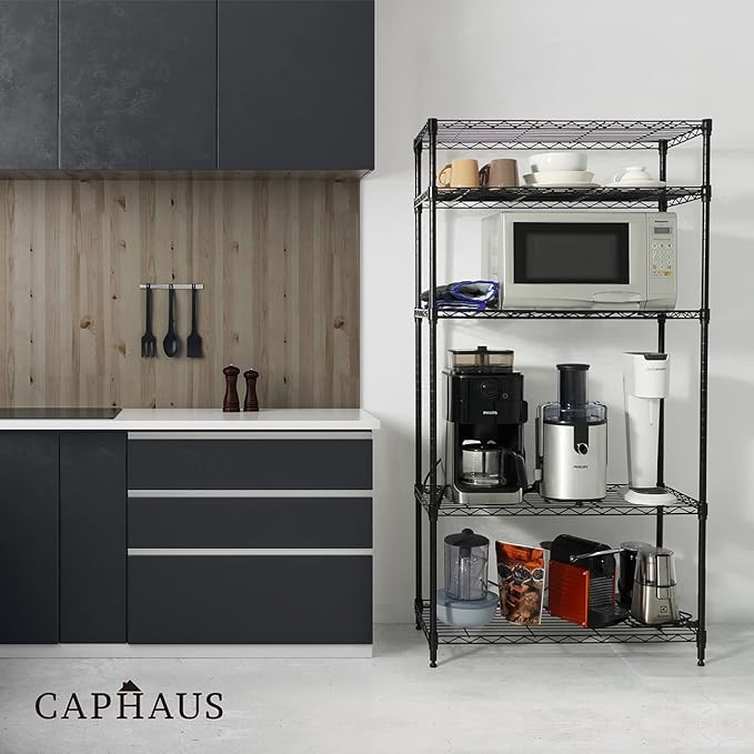 CAPHAUS 4-Tier Adjustable Height Wire Shelving Unit, Wire Rack Shelving - Image 8