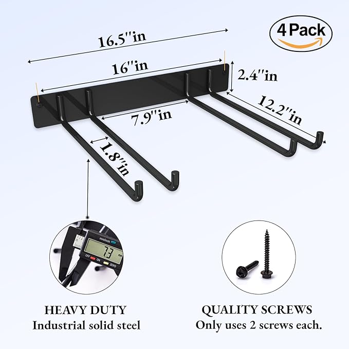 Folding Chair Storage Rack Wall Mount, Garden Tool Hanger - Image 3