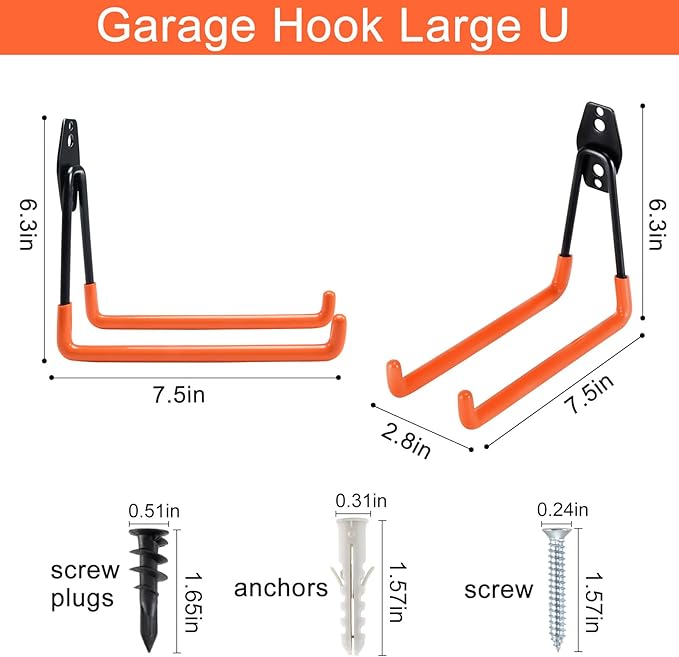 AOBEN Garage Hooks Heavy Duty, Steel Garage Storage Hooks, Utility Tool Hangers - Image 2