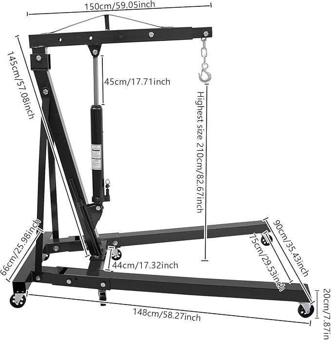 2 Ton Engine Hoist Foldable Engine Crane Cherry Picker Engine Hoist - Image 2