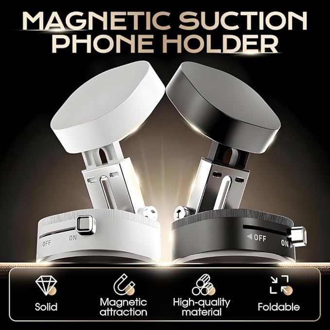 360° Adjustable Vacuum Magnetic Phone Holder, Upgraded Strong Suction Portable - Image 5