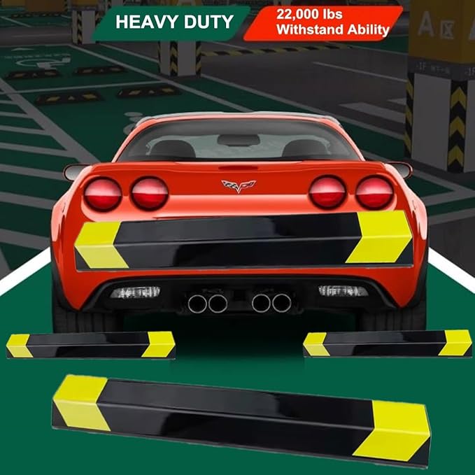 16" Heavy Duty Parking Aid for Garage, Car Parking Stopper for Garage 2 Pack - Image 6